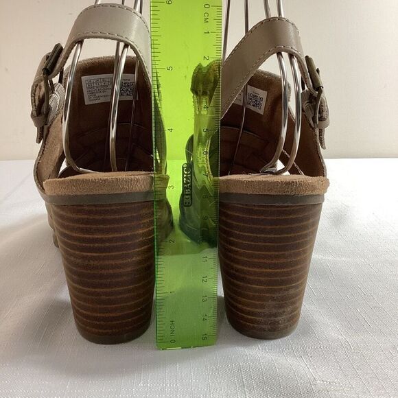 TOMS Women’s Tan Suede & Leather Block Heel Sandal Size  9.5 - Picture 6 of 8